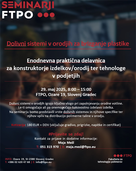Seminar FTPO - Dolivni sistemi v orodjih za brizganje plastike